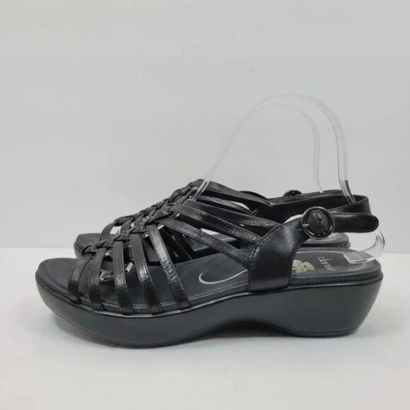 Dansko Dana Strappy Platform Women's Black Shoes EU Size 40 / US 9.5 - 10 - Picture 1 of 13